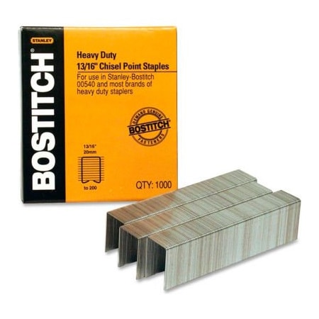 Bostitch Heavy Duty Staples, 13/16 in Leg L, Steel SB351316HC1M